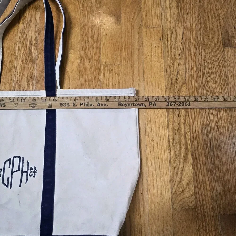 Vintage 1980s Eddie Bauer Canvas Large Tote Bag Blue Bottom Outdoor Outfitters